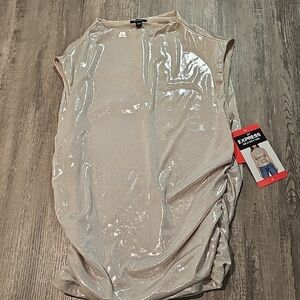 Express Metallic Beige Blouse